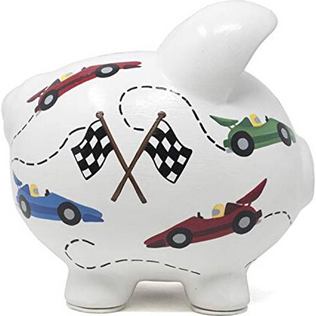 child to cherish ceramic Piggy Bank for Boys, Vroom Race car
