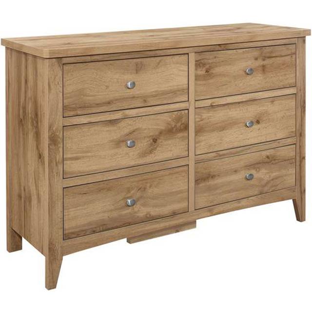Hampstead 6 Drawer Wooden Chest of Drawers - Birlea - Brown - 6 Drawers
