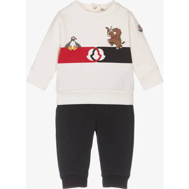 Moncler Enfant Boys Ivory & Blue Cotton Tracksuit - Blue/Ivory - 9-12 month
