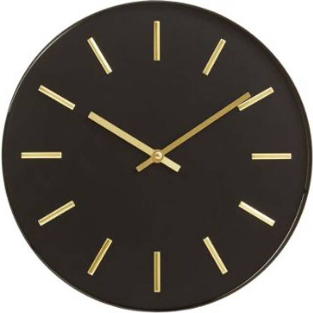 Premier Housewares - Interiors by Premier Black And Gold Wall Clock, Stylish Clock For Livingroom Wall, Functional Kitchen Clock, Versatile Big Clock