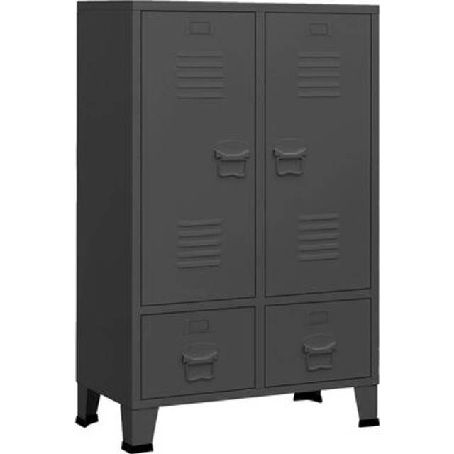 vidaXL Industrial Wardrobe Anthracite 67x35x107 cm Steel