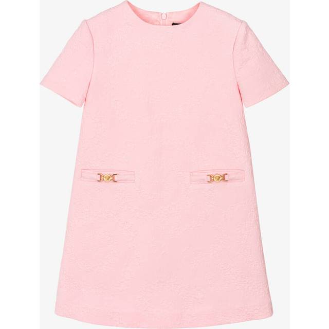 Versace Girls Pink Barocco Flower Jacquard Dress - 8 year