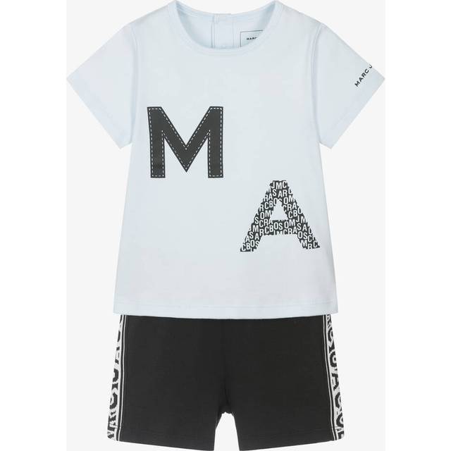 Marc Jacobs Boys Blue & Black Cotton Shorts Set - Black/Blue - 18 month