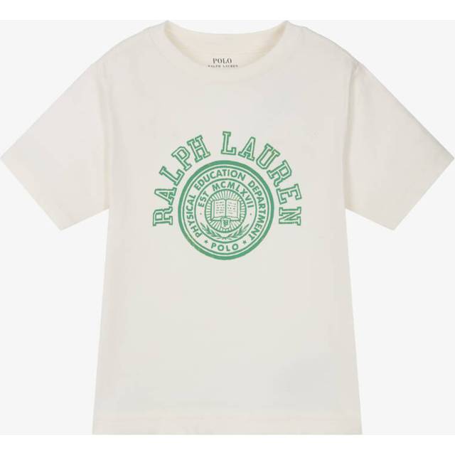 Polo Ralph Lauren Boys Logo Short Sleeve T-Shirt - Cream, Cream, Size 12-14 Years=L - 12-14 YEARS=L