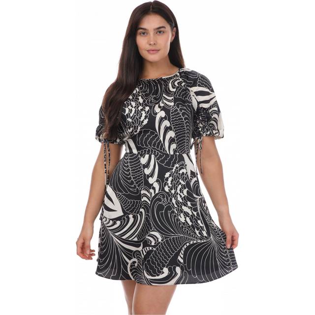 (12 UK, Black) Ted Baker Womens/Ladies Faridda Printed Puff Sleeve Mini Dress
