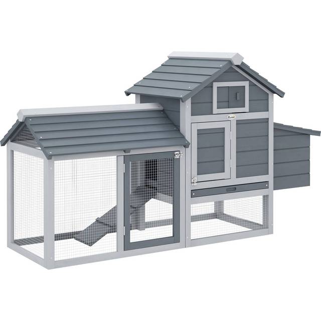 PawHut Chicken Coop Grey 540 mm x 1505 mm x 870 mm