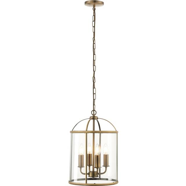 Endon 70324 Lambeth 4 Light Ceiling Pendant In Satin Nickel And Clear Glass