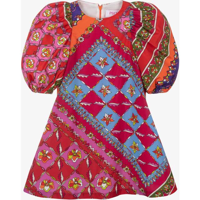 Pucci Girls Multicoloured Festa Print Dress - Pink/Red - 6 year