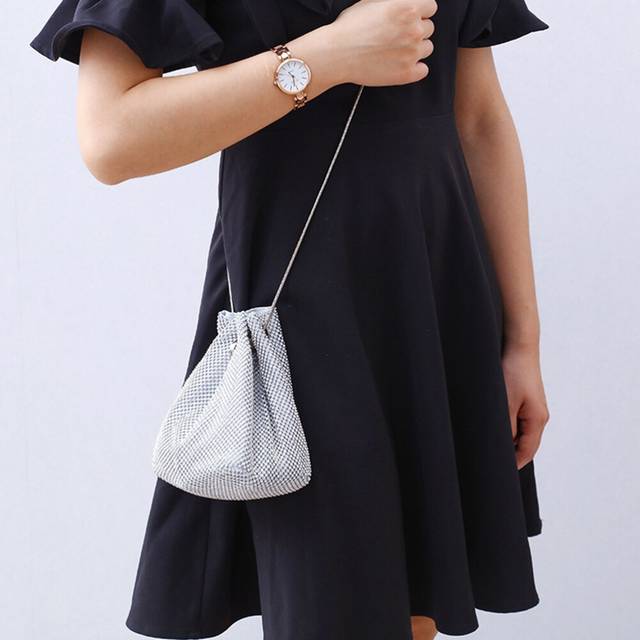 Pieces bucket rhinestone clutches for women sequined bag banquet