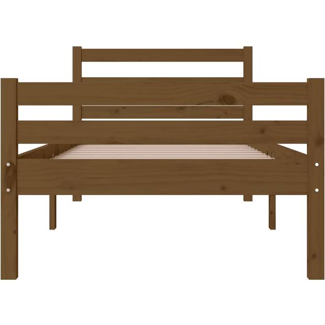 vidaXL Bed Frame without Mattress Honey Brown Solid Wood 75x190 cm Small Single