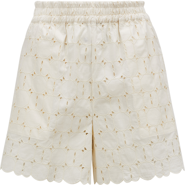 MONCLER COLLECTION Broderie Anglaise Shorts, Women, White, Size: 40