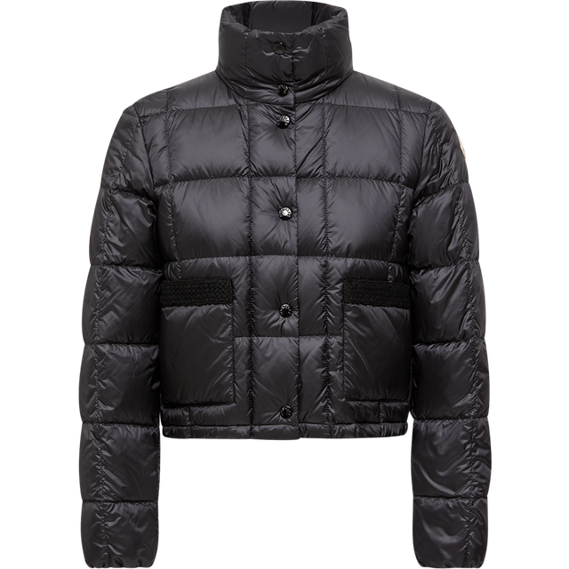 MONCLER COLLECTION Jarcieu Braided Trim Short Down Jacket, Women, Black, Size: 3