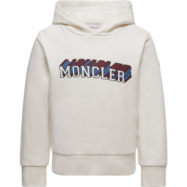 MONCLER ENFANT Logo Motif Cotton Hoodie, Boy, White, Size: 6Y
