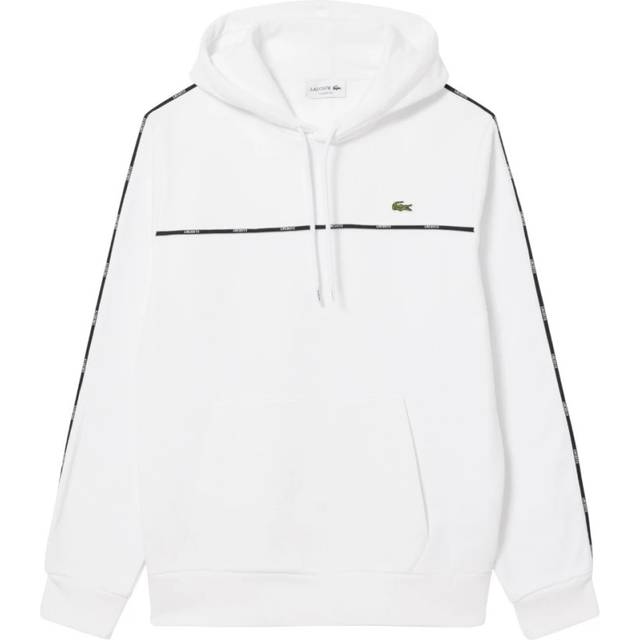 Hooded Sweatshirt with Lacoste Piping - White