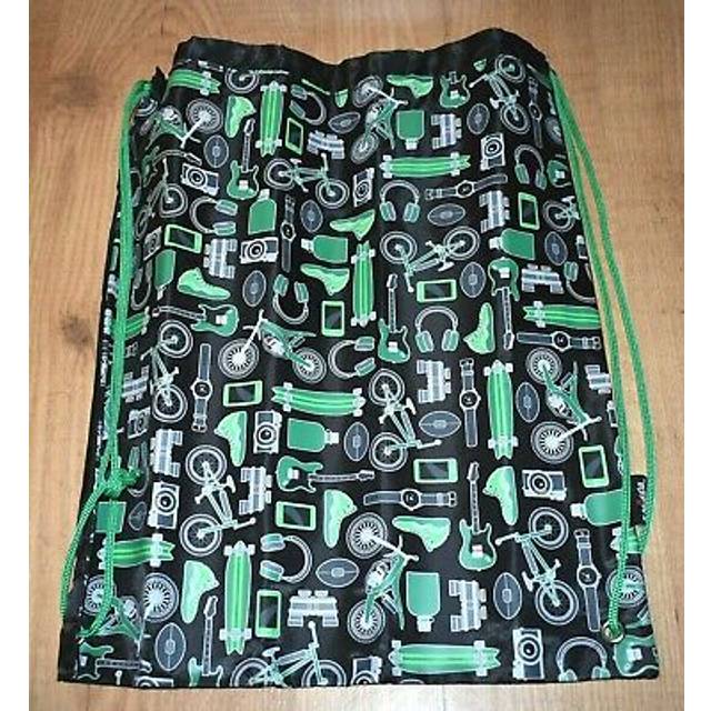 Smiggle drawstring gym swim pe backpack bag black sports bike mobile green