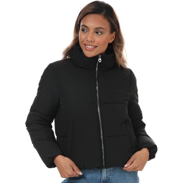 (16 UK, Black) Only Womens/Ladies Dolly Short Puffer Jacket