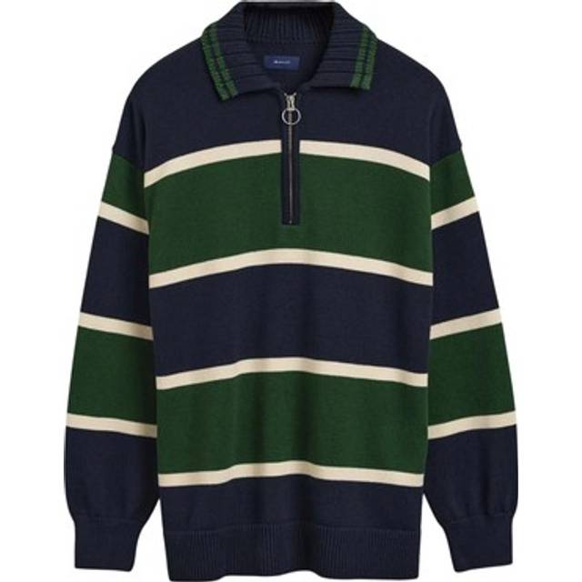 (S, Blue) Gant Unisex Adult Knitted Heavy Rugby Sweatshirt