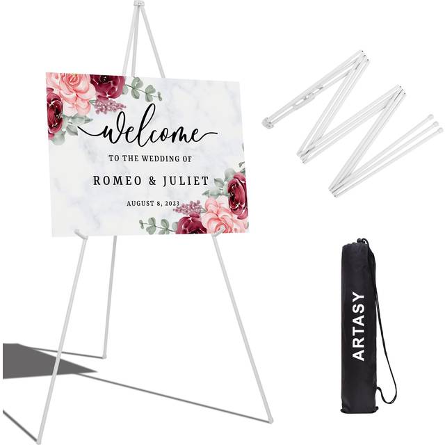 ARTASY Easel Stand for Wedding Signs, Posters, 63" 5 lbs-White 1/Pack
