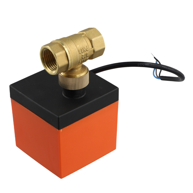 AC 220V Brass Electric Thread Ball Valve 2-Way 3-Wire Solenoid Water with Actuator DN15