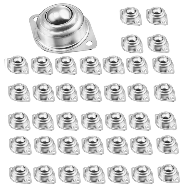 40PCS 1In Roller Ball Transfer Bearing,Carbon Steel Round Unit,360Âº Rotation Universal Casters 400Lbs