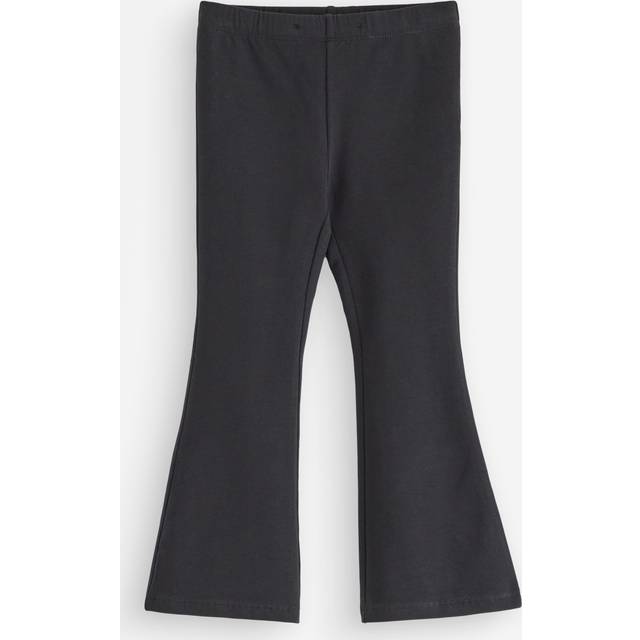 Lindex Kids' Brushed Cotton Flared Leggings, Black