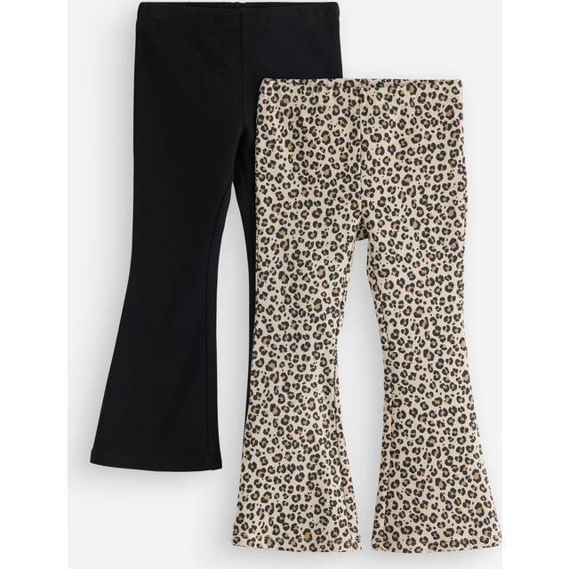 Lindex Kids' Cotton Blend Flared Leggings, Pack of 2, Black
