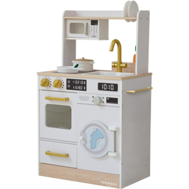 Wooden Play Kitchen Little Chef Mini Garden Washing Machine White - One Size