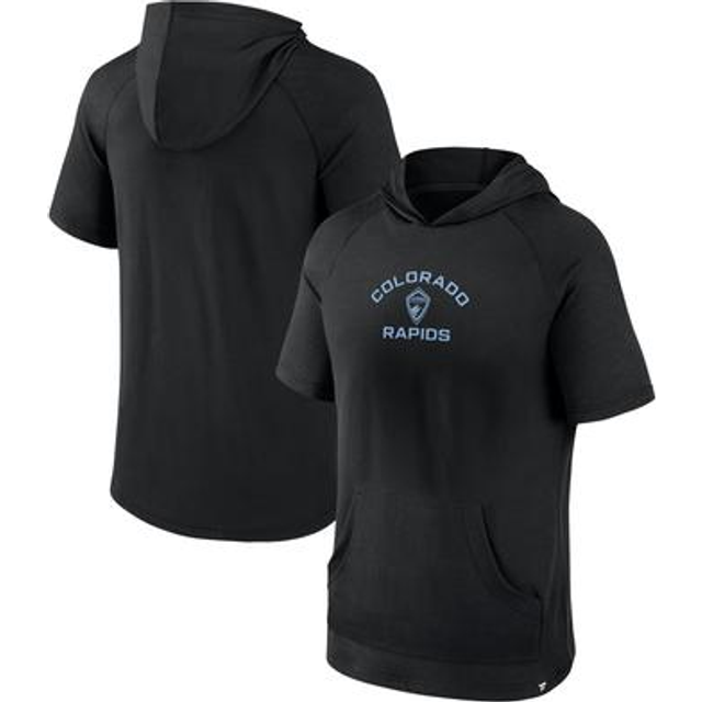 Men's Fanatics Black Colorado Rapids Match Raglan Short Sleeve Pullover Hoodie