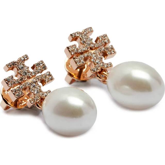 Tory Burch Kira Pavé Pearl Drop Earring