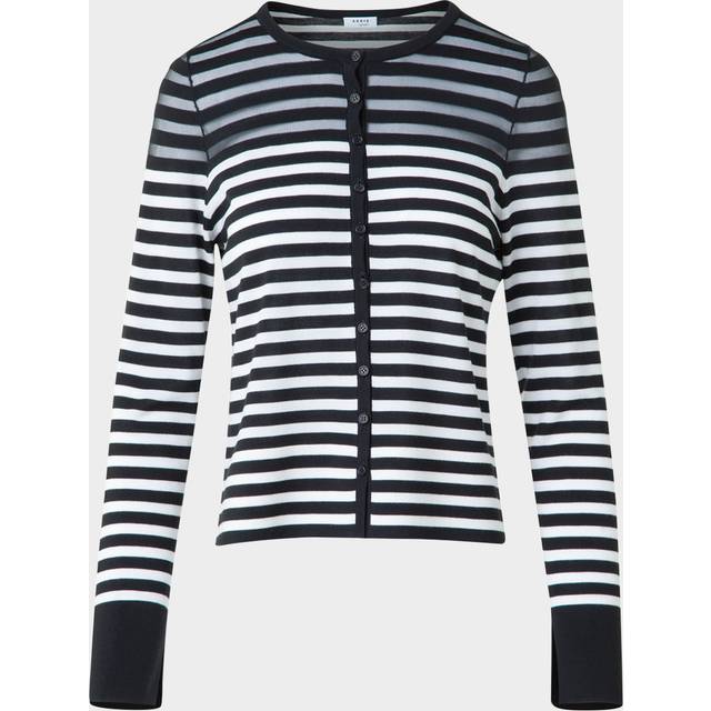 Kodak Stripes Merino Wool Cardigan - BLACK-CREAM - 2