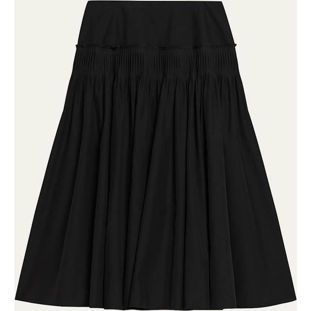 High-Rise Yoke Skirt - BLACK - 4
