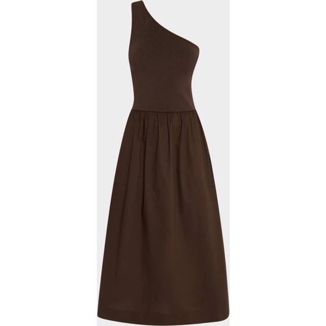 Clarine Asymmetric Midi Dress - ESPRESSO - Medium