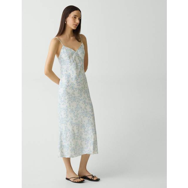 Seamed Floral Slip Dress - WHITE MULTI - 6