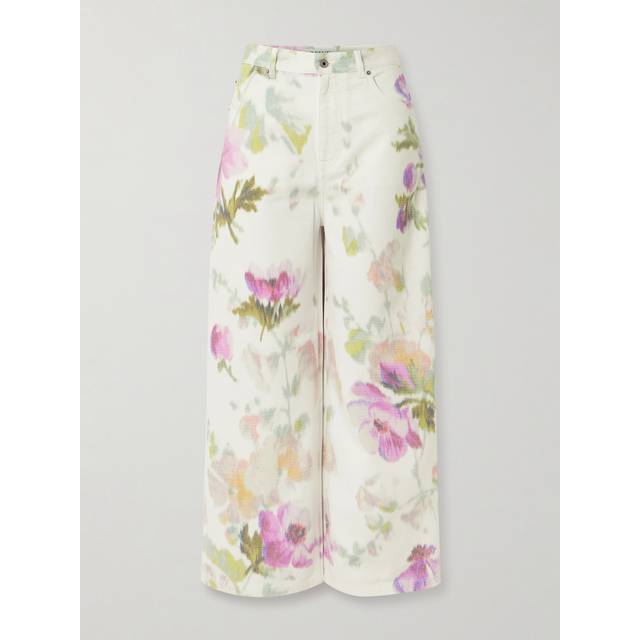 LOEWE - Floral-print High-rise Straight-leg Jeans - White - FR 42