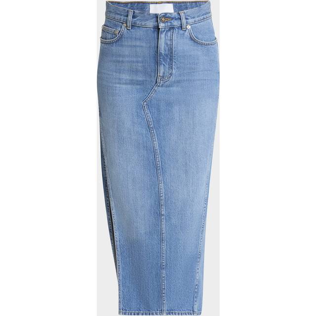 Side-Slit Denim Midi Skirt - MEDIUM BLUE - 34 FR (2 US)