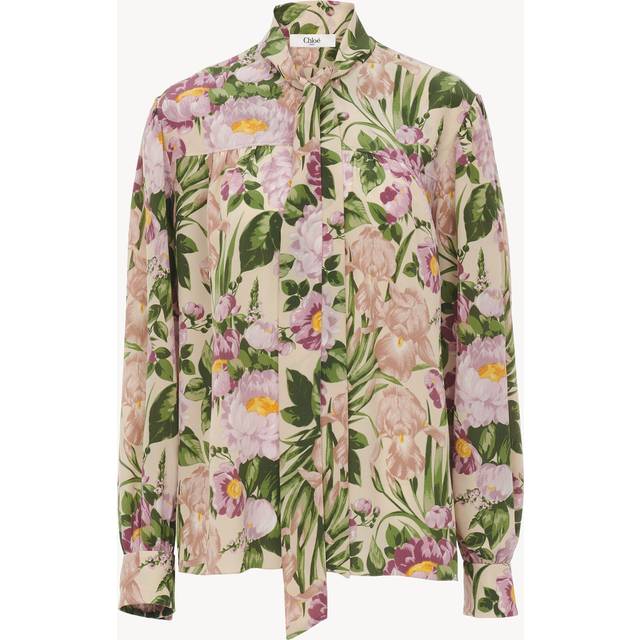 Chloé Lavallière Silk Shirt - multi - 38 FR