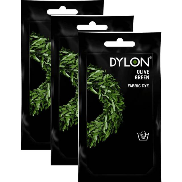 3 x Dylon Hand Fabric Dye Sachet And Soft Furnishing 50g - Olive Green