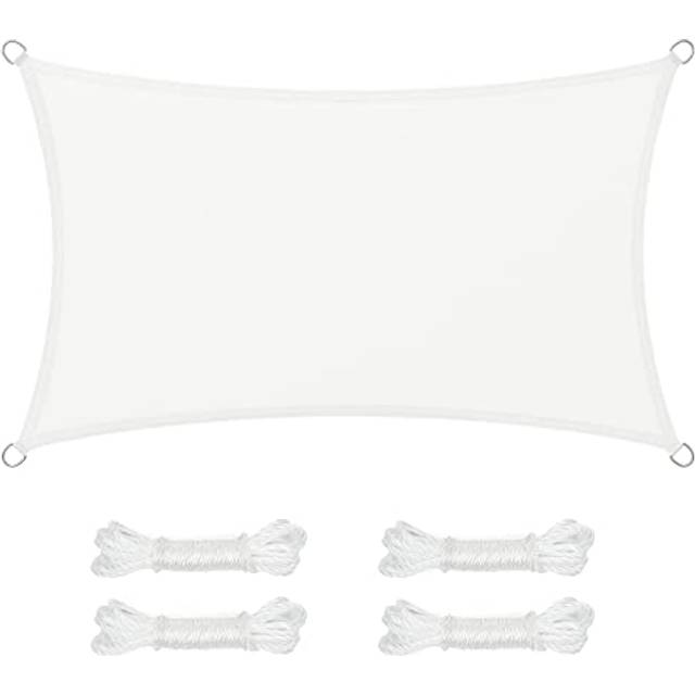 SONGMICS Skuggsegel, 3 x 5 m, vattentätt med 665 mm vattenpelare av slitstark polyester, 93% UV-resistent, för terrass, trädgård, balkong, rektangulär, rep