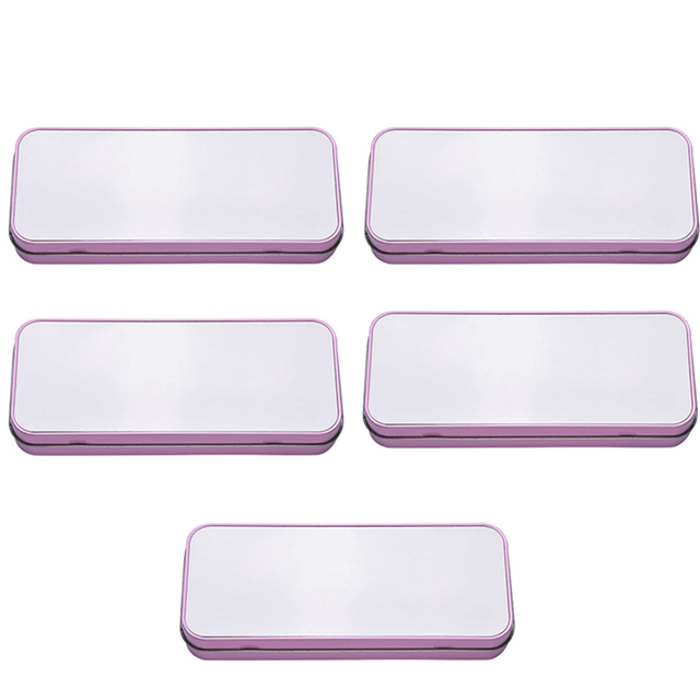 5PCS Sublimation Blank Metal Tin Pencil Box Case for Heat Transfer Printing Pencils Pens Organization Pink
