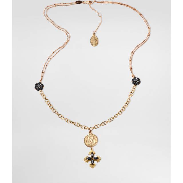 Dolce & Gabbana Sicily Necklace 18-carat Yellow And Red Gold And Black Sapphires - Woman Necklaces Multicolor Onesize