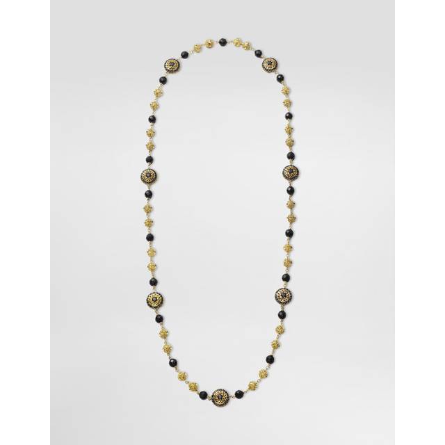 Dolce & Gabbana Sicily Necklace 18-carat Yellow Gold, Black Sapphires And Black Jade - Woman Necklaces Gold Onesize
