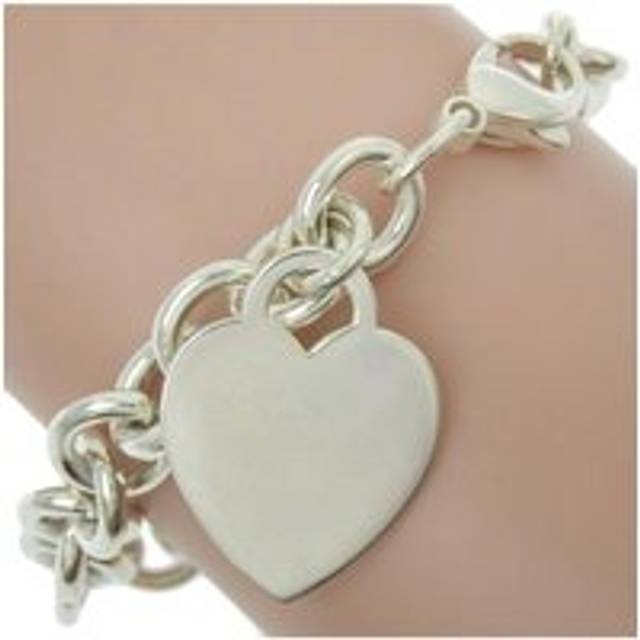 Womens Preloved Heart Tag Bracelet Medium Silver Wo - Grey - One Size