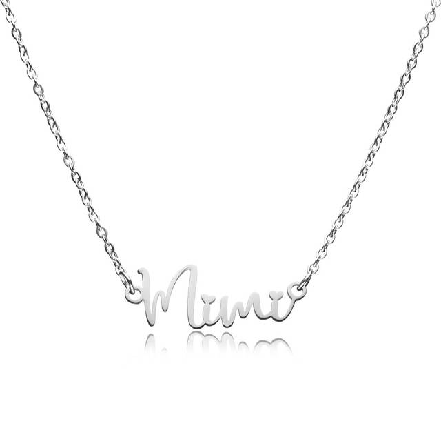 Yooborn Grandma Gift Mimi Necklace Stainless Steel Cutout Mimi Letter Pendant Jewelry Birthday Valentine's Christmas Gifts for Grandma from Grandkid.