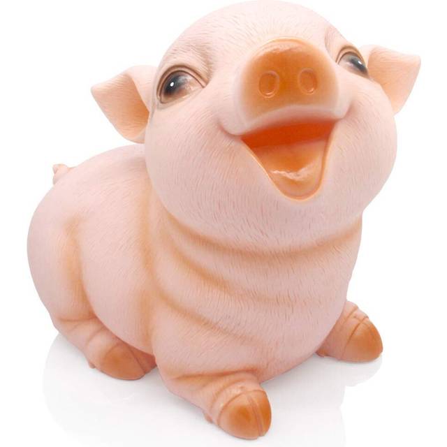 H&W Cute Pig Coin Money Bank, Shatterproof Piggy Bank, Creative Money Bank, Can Store 1000 Coins, Best Bitrthday Gift, Stare Piggy (WK7-D3)