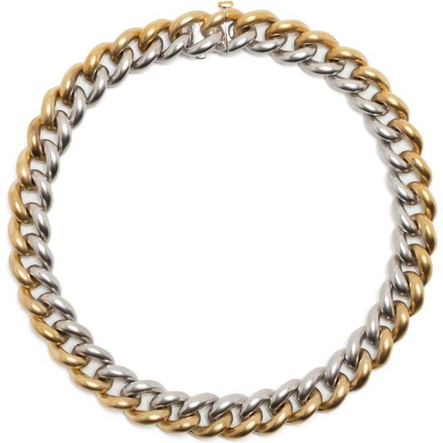 SHAY - 18kt yellow and white gold medium two-tone link bracelet - men - 18kt White Gold/18kt Yellow Gold - One Size - Silver