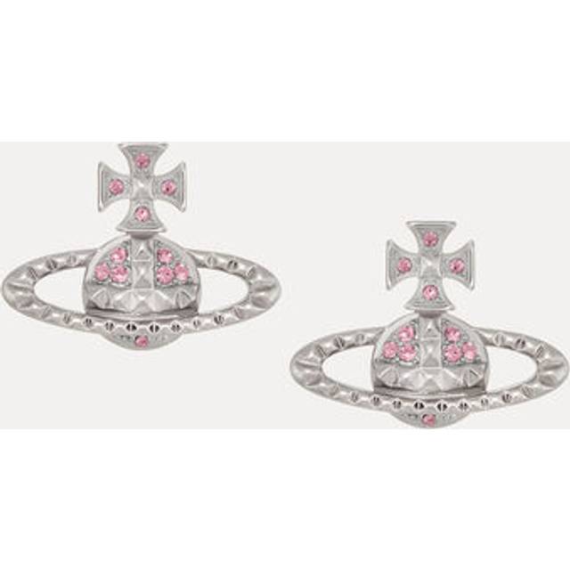 Vivienne Westwood Mayfair Bas Relief Earrings Rhodium-light-rose-crystal Rhodium-light-rose-crystal Women - RHODIUM-LIGHT-ROSE-Crystal - ---