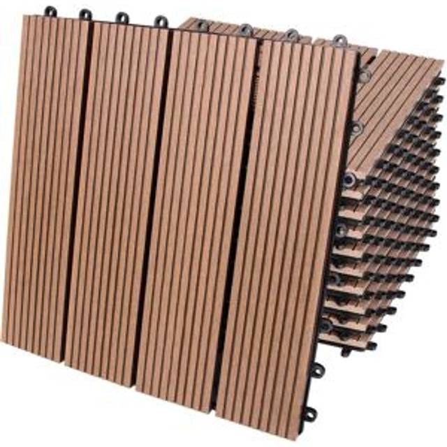 Composite Decking Tiles 11Pcs Terracotta 30x30cm Mosaic