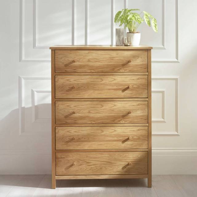 Julian Bowen Coxmoor 5 Drawer Wide Chest, Brown
