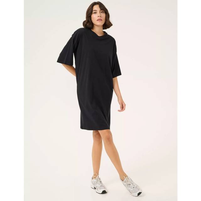 KAFFE Maibritt Cotton Twist Back Mini T-Shirt Dress, Black
