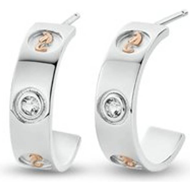 Insignia Sterling Silver Half-Hoop Earrings with Topaz